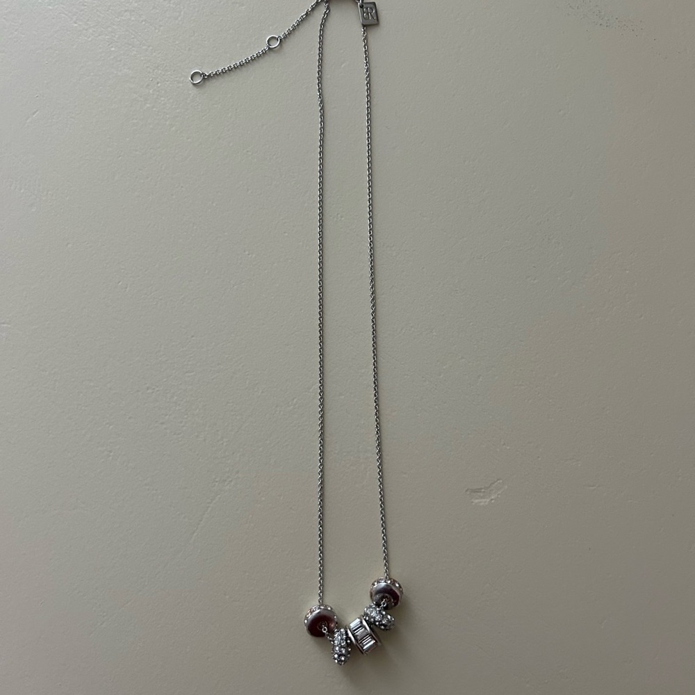 Banana Republic Silver and Red Necklace